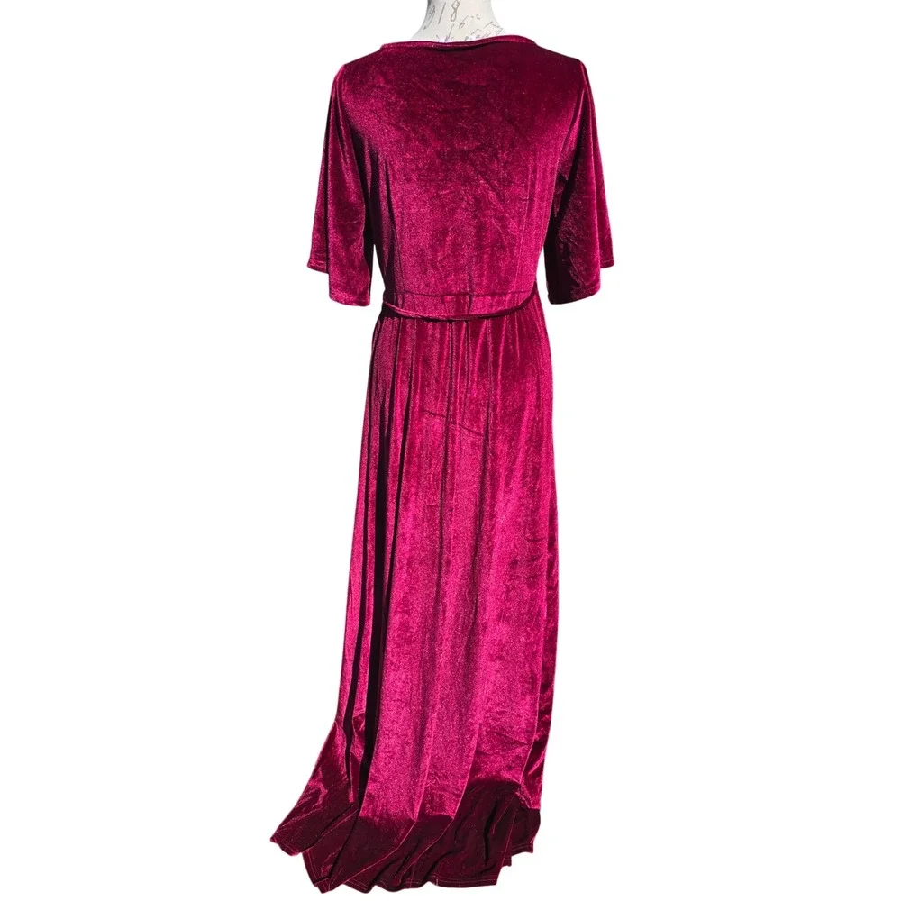 Baltic Born Deep Red Velvet Maxi Dress - Picture 6 of 13